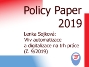 Titulní strana Policy paper č. 9: Lenka Sojková
