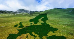 Obrázek louky s mapu Evropy