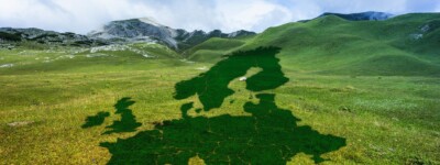 Obrázek louky s mapu Evropy
